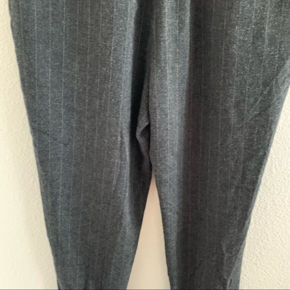 Zara Woman Pin Striped Cuffed Leg Textured Pants Career Work Trouser Large - Picture 9 of 10